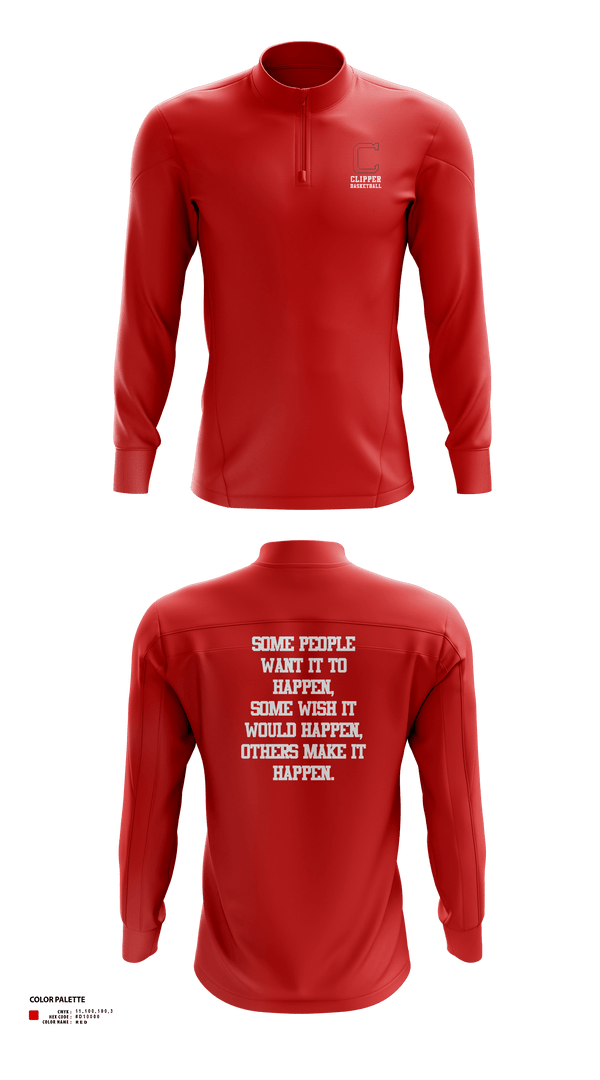 Quarter Zip Jacket, Columbiana High School Basketball, Men's Basketball, Teamtime, Team time, sublimation, custom sports apparel, team uniforms, spirit wear, spiritwear, sports uniforms, custom shirts, team store, custom team store, fundraiser sports, apparel fundraiser