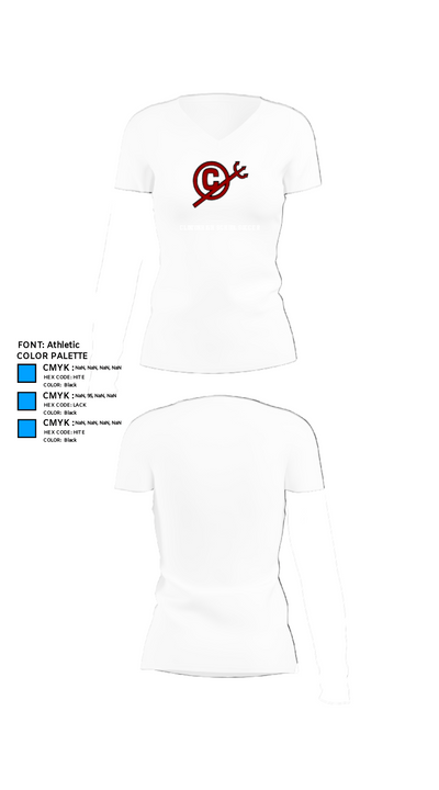 Clinton High School Soccer 53608379 Women's Short Sleeve V-neck Shirt - 18