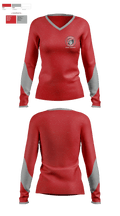 Deerfield High School Cross Country 52839866 Women's Long Sleeve V-neck Shirt - 1