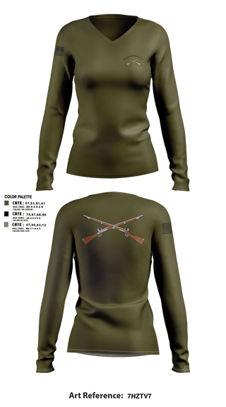 Womens Long Sleeve Vneck Shirt, 2ND Platoon, Blackhawk CO, 4-6 INF, Army, Teamtime, Team time, sublimation, custom sports apparel, team uniforms, spirit wear, spiritwear, sports uniforms, custom shirts, team store, custom team store, fundraiser sports, apparel fundraiser