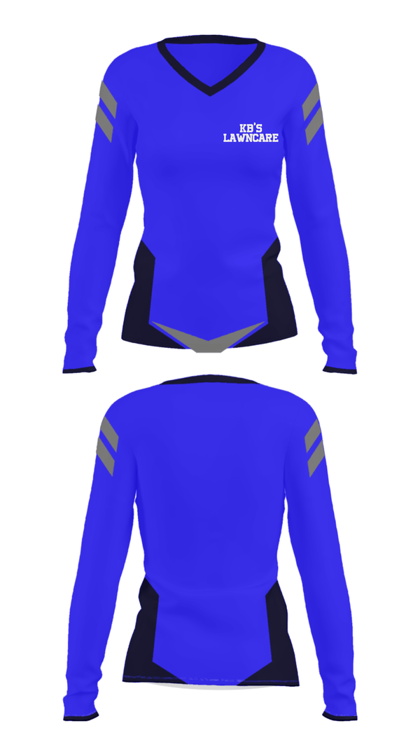 Women's Long Sleeve Vneck Shirt, KB’s LawnCare, , Teamtime, Team time, sublimation, custom sports apparel, team uniforms, spirit wear, spiritwear, sports uniforms, custom shirts, team store, custom team store, fundraiser sports, apparel fundraiser