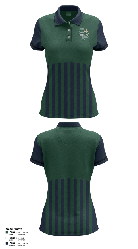 Womens Short Sleeve Performance Polo, St Patrick Irish, Bowling, Teamtime, Team time, sublimation, custom sports apparel, team uniforms, spirit wear, spiritwear, sports uniforms, custom shirts, team store, custom team store, fundraiser sports, apparel fundraiser
