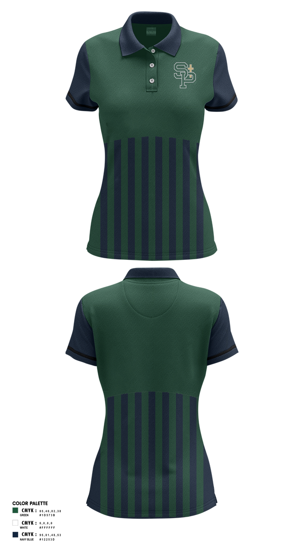 Womens Short Sleeve Performance Polo, St Patrick Irish, Bowling, Teamtime, Team time, sublimation, custom sports apparel, team uniforms, spirit wear, spiritwear, sports uniforms, custom shirts, team store, custom team store, fundraiser sports, apparel fundraiser