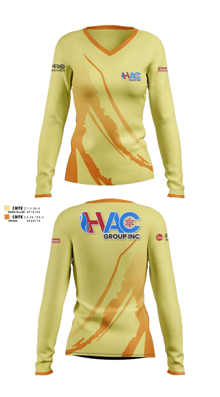 Womens Long Sleeve Vneck Shirt, HVAC group Inc, , Teamtime, Team time, sublimation, custom sports apparel, team uniforms, spirit wear, spiritwear, sports uniforms, custom shirts, team store, custom team store, fundraiser sports, apparel fundraiser