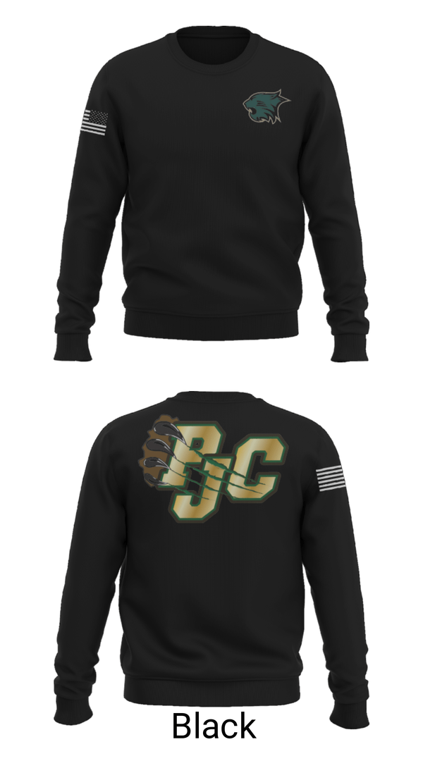 Crew Neck Sweatshirt, Plainfield Junior Cats Football/Cheer, Football, Teamtime, Team time, sublimation, custom sports apparel, team uniforms, spirit wear, spiritwear, sports uniforms, custom shirts, team store, custom team store, fundraiser sports, apparel fundraiser