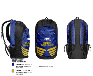 Gear Bag, Ruskin High School Cross Country, Cross Country, Teamtime, Team time, sublimation, custom sports apparel, team uniforms, spirit wear, spiritwear, sports uniforms, custom shirts, team store, custom team store, fundraiser sports, apparel fundraiser