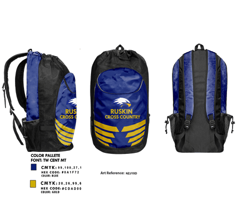 Gear Bag, Ruskin High School Cross Country, Cross Country, Teamtime, Team time, sublimation, custom sports apparel, team uniforms, spirit wear, spiritwear, sports uniforms, custom shirts, team store, custom team store, fundraiser sports, apparel fundraiser