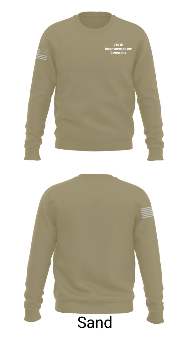 Crew Neck Sweatshirt, 716th Quartermaster Company, Army, Teamtime, Team time, sublimation, custom sports apparel, team uniforms, spirit wear, spiritwear, sports uniforms, custom shirts, team store, custom team store, fundraiser sports, apparel fundraiser