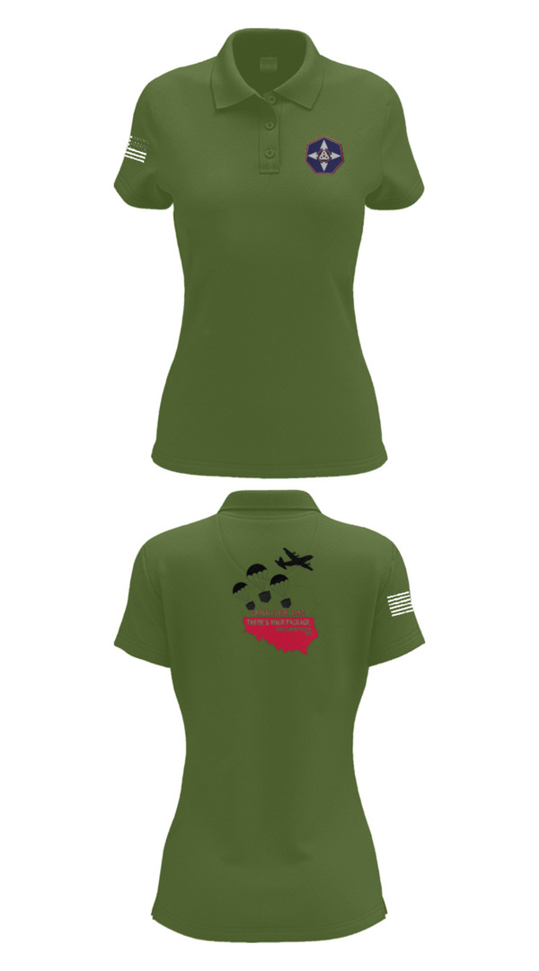 Women's Short Sleeve Performance Polo, 909th HR Company, Army, Teamtime, Team time, sublimation, custom sports apparel, team uniforms, spirit wear, spiritwear, sports uniforms, custom shirts, team store, custom team store, fundraiser sports, apparel fundraiser