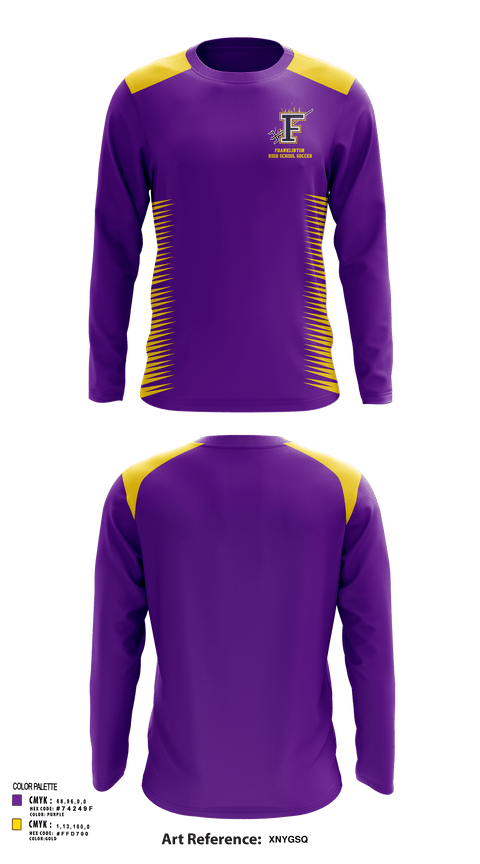 Long Sleeve Performance Shirt, Franklinton High School Soccer, Men's Soccer, Teamtime, Team time, sublimation, custom sports apparel, team uniforms, spirit wear, spiritwear, sports uniforms, custom shirts, team store, custom team store, fundraiser sports, apparel fundraiser