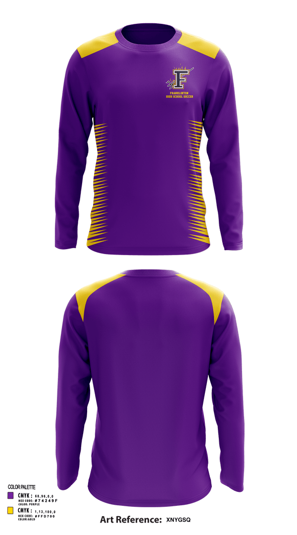 Long Sleeve Performance Shirt, Franklinton High School Soccer, Men's Soccer, Teamtime, Team time, sublimation, custom sports apparel, team uniforms, spirit wear, spiritwear, sports uniforms, custom shirts, team store, custom team store, fundraiser sports, apparel fundraiser