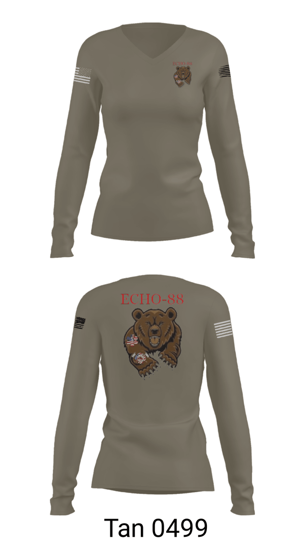 Womens Long Sleeve Vneck Shirt, ECHO-88, , Teamtime, Team time, sublimation, custom sports apparel, team uniforms, spirit wear, spiritwear, sports uniforms, custom shirts, team store, custom team store, fundraiser sports, apparel fundraiser
