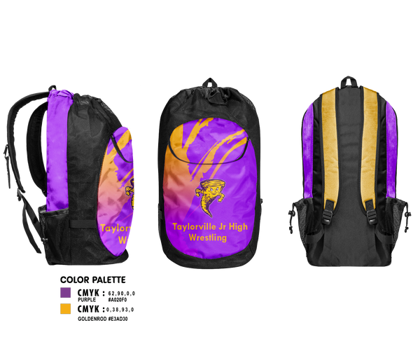Gear Bag, Taylorville Jr High, Wrestling, Teamtime, Team time, sublimation, custom sports apparel, team uniforms, spirit wear, spiritwear, sports uniforms, custom shirts, team store, custom team store, fundraiser sports, apparel fundraiser