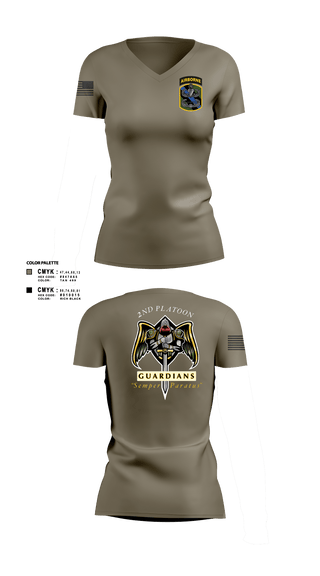 Women's Short Sleeve Vneck Shirt, 2/108th Guardians, Army, Teamtime, Team time, sublimation, custom sports apparel, team uniforms, spirit wear, spiritwear, sports uniforms, custom shirts, team store, custom team store, fundraiser sports, apparel fundraiser