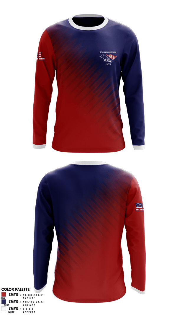 Long Sleeve Performance Shirt, Red Land High School Cheer, Cheer, Teamtime, Team time, sublimation, custom sports apparel, team uniforms, spirit wear, spiritwear, sports uniforms, custom shirts, team store, custom team store, fundraiser sports, apparel fundraiser