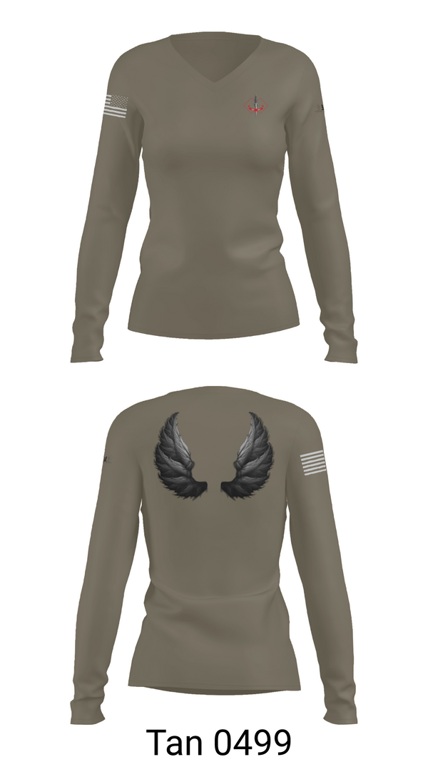 Womens Long Sleeve Vneck Shirt, WarriorPrep, Navy, Teamtime, Team time, sublimation, custom sports apparel, team uniforms, spirit wear, spiritwear, sports uniforms, custom shirts, team store, custom team store, fundraiser sports, apparel fundraiser