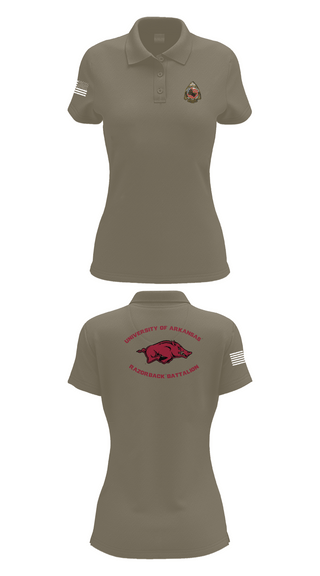 Womens Short Sleeve Performance Polo, University of Arkansas Army ROTC - Razorback Battalion, Army, Teamtime, Team time, sublimation, custom sports apparel, team uniforms, spirit wear, spiritwear, sports uniforms, custom shirts, team store, custom team store, fundraiser sports, apparel fundraiser