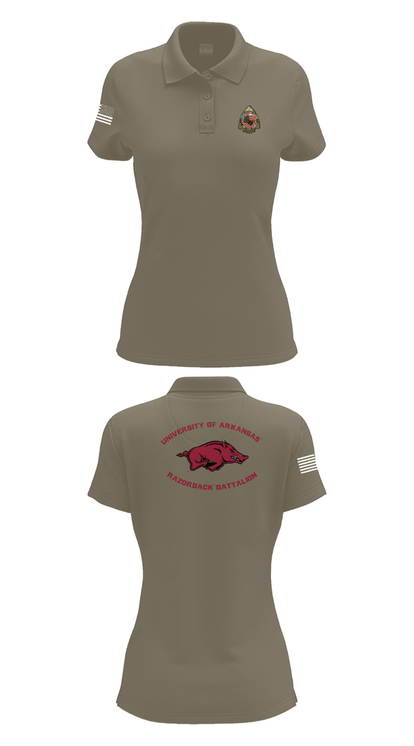 Womens Short Sleeve Performance Polo, University of Arkansas Army ROTC - Razorback Battalion, Army, Teamtime, Team time, sublimation, custom sports apparel, team uniforms, spirit wear, spiritwear, sports uniforms, custom shirts, team store, custom team store, fundraiser sports, apparel fundraiser