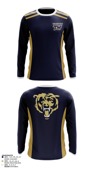 Long Sleeve Performance Polo, TRI-WEST BRUINS, Football, Teamtime, Team time, sublimation, custom sports apparel, team uniforms, spirit wear, spiritwear, sports uniforms, custom shirts, team store, custom team store, fundraiser sports, apparel fundraiser