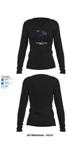 Ellinwood High School Football 3917494 Women's Long Sleeve V-neck Shirt - 34