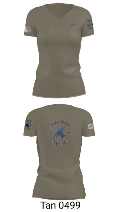 BLACKOUT LE-MC 82961790 Women's Short Sleeve V-neck Shirt - 65