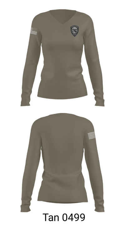 Morristown Police Department 25451199 Women's Long Sleeve V-neck Shirt - 73