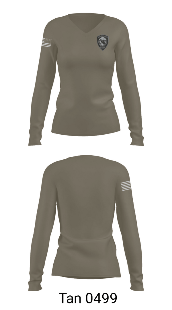 Womens Long Sleeve Vneck Shirt, Morristown Police Department, Police, Teamtime, Team time, sublimation, custom sports apparel, team uniforms, spirit wear, spiritwear, sports uniforms, custom shirts, team store, custom team store, fundraiser sports, apparel fundraiser