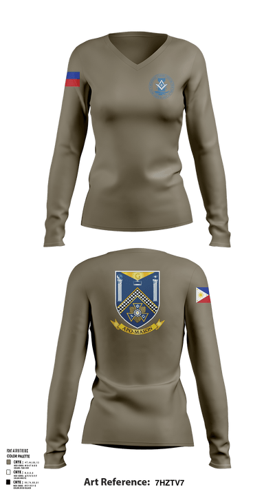 718 CES 21682308 Women's Long Sleeve V-neck Shirt - 137