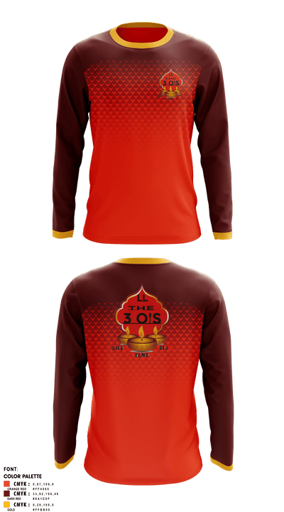 3 O's 95365157 Long Sleeve Performance Shirt 1