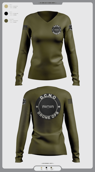 D.C.N.O 91339964 Women's Long Sleeve V-neck Shirt - 3