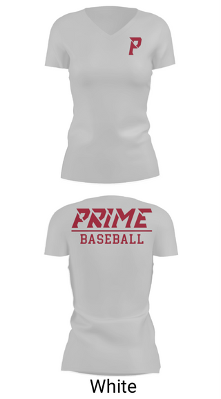 Women's Short Sleeve Vneck Shirt, Prime Baseball, Baseball, Teamtime, Team time, sublimation, custom sports apparel, team uniforms, spirit wear, spiritwear, sports uniforms, custom shirts, team store, custom team store, fundraiser sports, apparel fundraiser