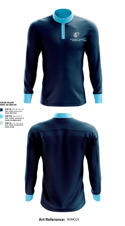 Dougherty Valley High School Badminton 26990606 Quarter Zip Jacket - 1