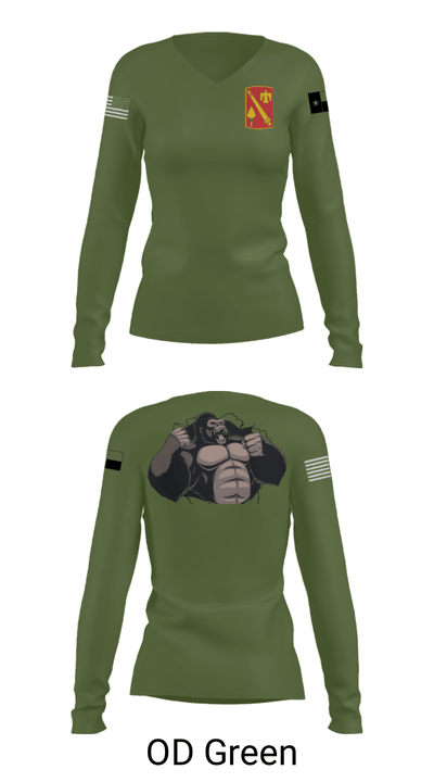 A Battery, 4-133 FAR-AMMO 67578556 Women's Long Sleeve V-neck Shirt - 39