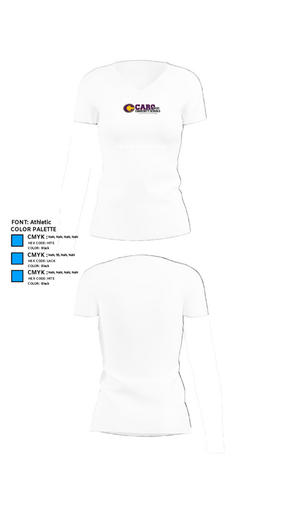Caro High School Volleyball 92825459 Women's Short Sleeve V-neck Shirt - 18