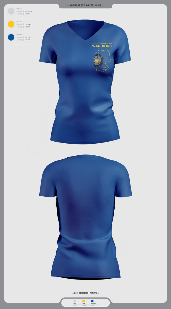 Womens Short Sleeve Vneck Shirt, Wiesbaden warriors, Wrestling, Teamtime, Team time, sublimation, custom sports apparel, team uniforms, spirit wear, spiritwear, sports uniforms, custom shirts, team store, custom team store, fundraiser sports, apparel fundraiser