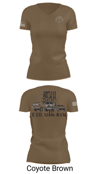Womens Short Sleeve Vneck Shirt, B Co. 1-126AVN, Army, Teamtime, Team time, sublimation, custom sports apparel, team uniforms, spirit wear, spiritwear, sports uniforms, custom shirts, team store, custom team store, fundraiser sports, apparel fundraiser