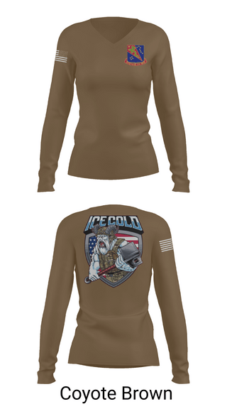 Womens Long Sleeve Vneck Shirt 1, BCO, 1163D TFSB, Army, Teamtime, Team time, sublimation, custom sports apparel, team uniforms, spirit wear, spiritwear, sports uniforms, custom shirts, team store, custom team store, fundraiser sports, apparel fundraiser