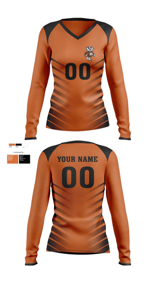 Womens Long Sleeve Vneck Shirt, Buckholts High School Volleyball, Women's Volleyball, Teamtime, Team time, sublimation, custom sports apparel, team uniforms, spirit wear, spiritwear, sports uniforms, custom shirts, team store, custom team store, fundraiser sports, apparel fundraiser