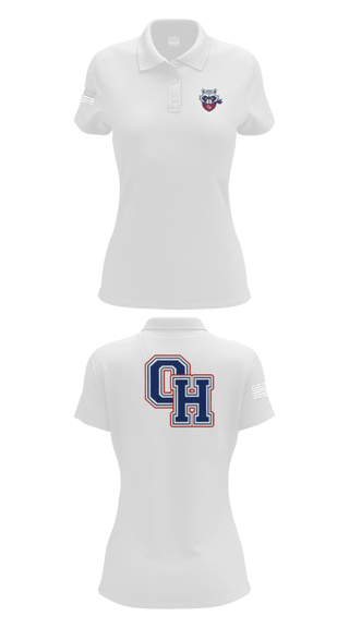 Women's Short Sleeve Performance Polo, Oak Hill High School, Spirit Store, Teamtime, Team time, sublimation, custom sports apparel, team uniforms, spirit wear, spiritwear, sports uniforms, custom shirts, team store, custom team store, fundraiser sports, apparel fundraiser