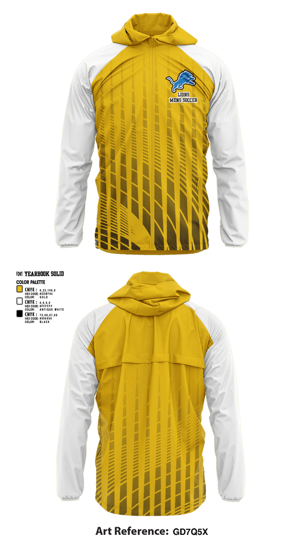 Windbreaker, lions, Men's Soccer, Teamtime, Team time, sublimation, custom sports apparel, team uniforms, spirit wear, spiritwear, sports uniforms, custom shirts, team store, custom team store, fundraiser sports, apparel fundraiser