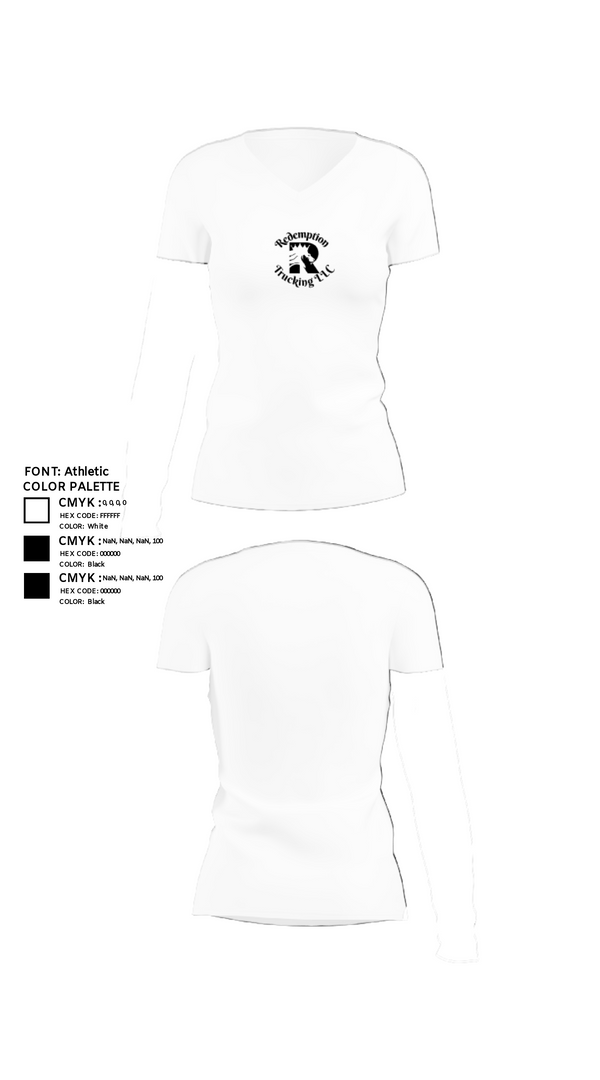 Womens Short Sleeve Vneck Shirt, Redemption Trucking LLC, , Teamtime, Team time, sublimation, custom sports apparel, team uniforms, spirit wear, spiritwear, sports uniforms, custom shirts, team store, custom team store, fundraiser sports, apparel fundraiser