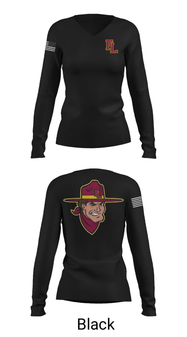 Womens Long Sleeve Vneck Shirt, Forest Lake Area High School Golf, Golf, Teamtime, Team time, sublimation, custom sports apparel, team uniforms, spirit wear, spiritwear, sports uniforms, custom shirts, team store, custom team store, fundraiser sports, apparel fundraiser