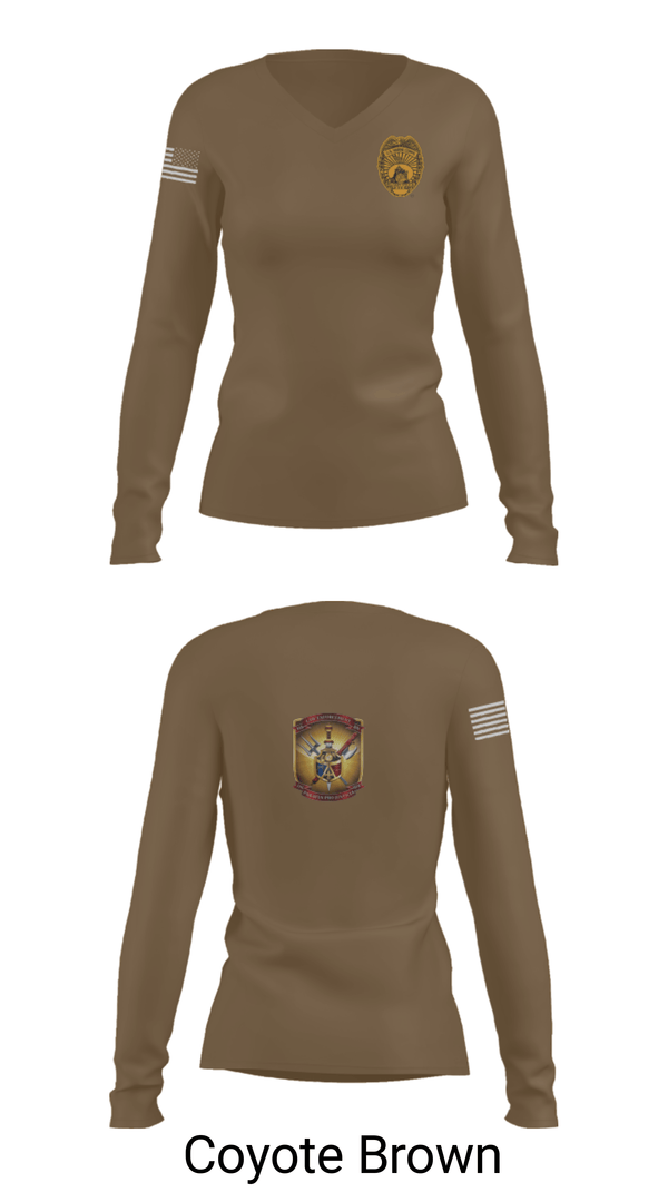 Women's Long Sleeve Vneck Shirt, 4th Law Enforcement Battalion Bravo Company, Marines, Teamtime, Team time, sublimation, custom sports apparel, team uniforms, spirit wear, spiritwear, sports uniforms, custom shirts, team store, custom team store, fundraiser sports, apparel fundraiser