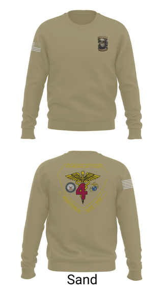 Crew Neck Sweatshirt, 4th Med Battalion, Marines, Teamtime, Team time, sublimation, custom sports apparel, team uniforms, spirit wear, spiritwear, sports uniforms, custom shirts, team store, custom team store, fundraiser sports, apparel fundraiser