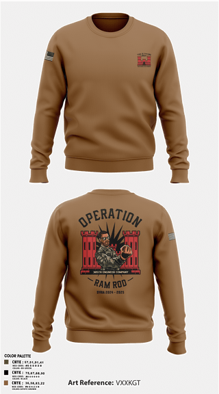 Crew Neck Sweatshirt, 305th En Co, Army, Teamtime, Team time, sublimation, custom sports apparel, team uniforms, spirit wear, spiritwear, sports uniforms, custom shirts, team store, custom team store, fundraiser sports, apparel fundraiser