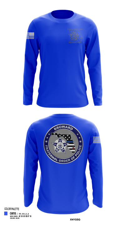 Broward Fraternal Order of Police 91005967 Long Sleeve Performance Shirt 115