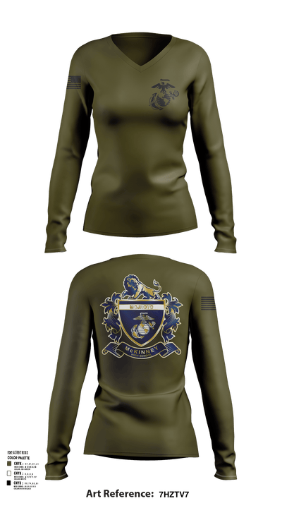 MHS MCJROTC 59562890 Women's Long Sleeve V-neck Shirt -1 113