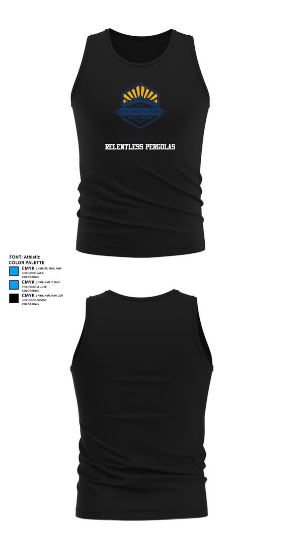 Tank Top, Relentless Pergolas, , Teamtime, Team time, sublimation, custom sports apparel, team uniforms, spirit wear, spiritwear, sports uniforms, custom shirts, team store, custom team store, fundraiser sports, apparel fundraiser