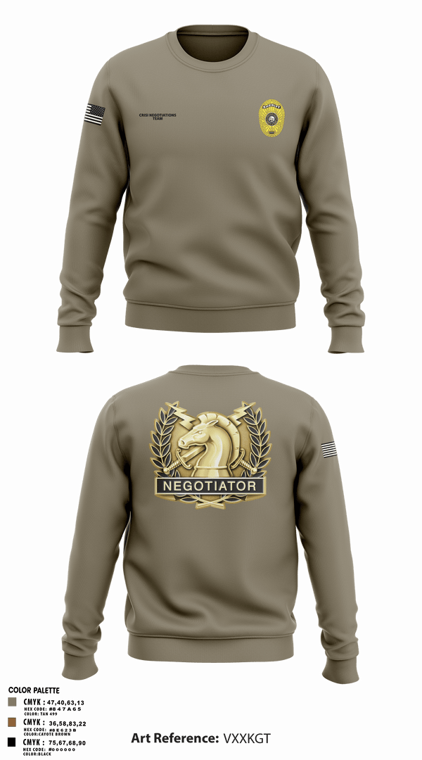 Crew Neck Sweatshirt, HCSO CNT, Police, Teamtime, Team time, sublimation, custom sports apparel, team uniforms, spirit wear, spiritwear, sports uniforms, custom shirts, team store, custom team store, fundraiser sports, apparel fundraiser