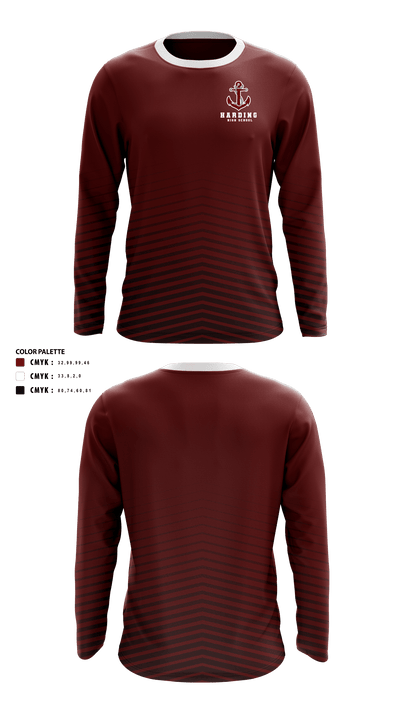 Harding High School Cross Country 38668511 Long Sleeve Performance Shirt - 40
